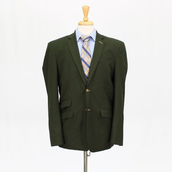 Bespoke 42R Green Solid 2-Button Sport Coat Blazer Jacket V637 - Picture 1 of 11